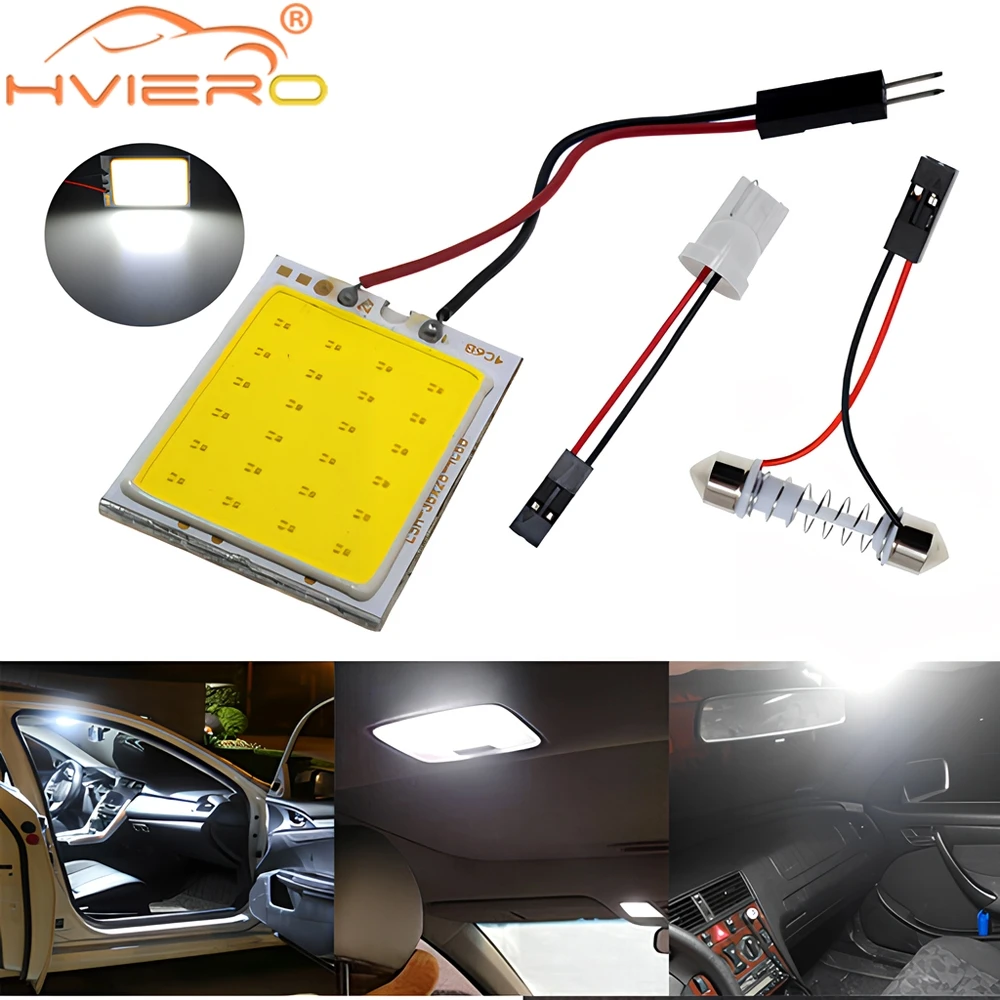 White Red Blue T10 W5w Cob 24SMD 36SMD 48SMD Car Led Clearance License Panel Lamp Auto Interior Reading Bulb Trunk Festoon Light