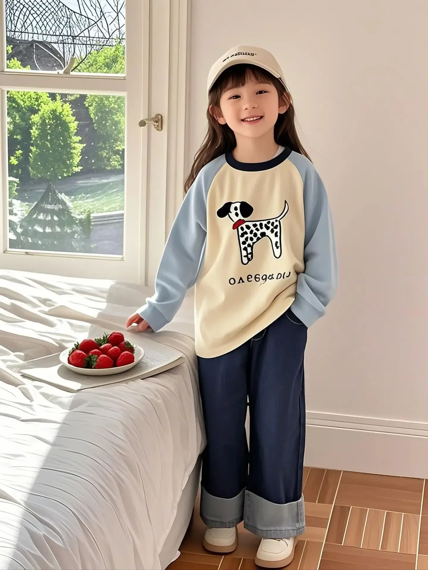 Baumwoll-T-Shirts für Babys, Jungen und Mädchen, farbblockierende Langarm-T-Shirts, lässige Mode, Kinderkleidung, Basishirts – Detail 9