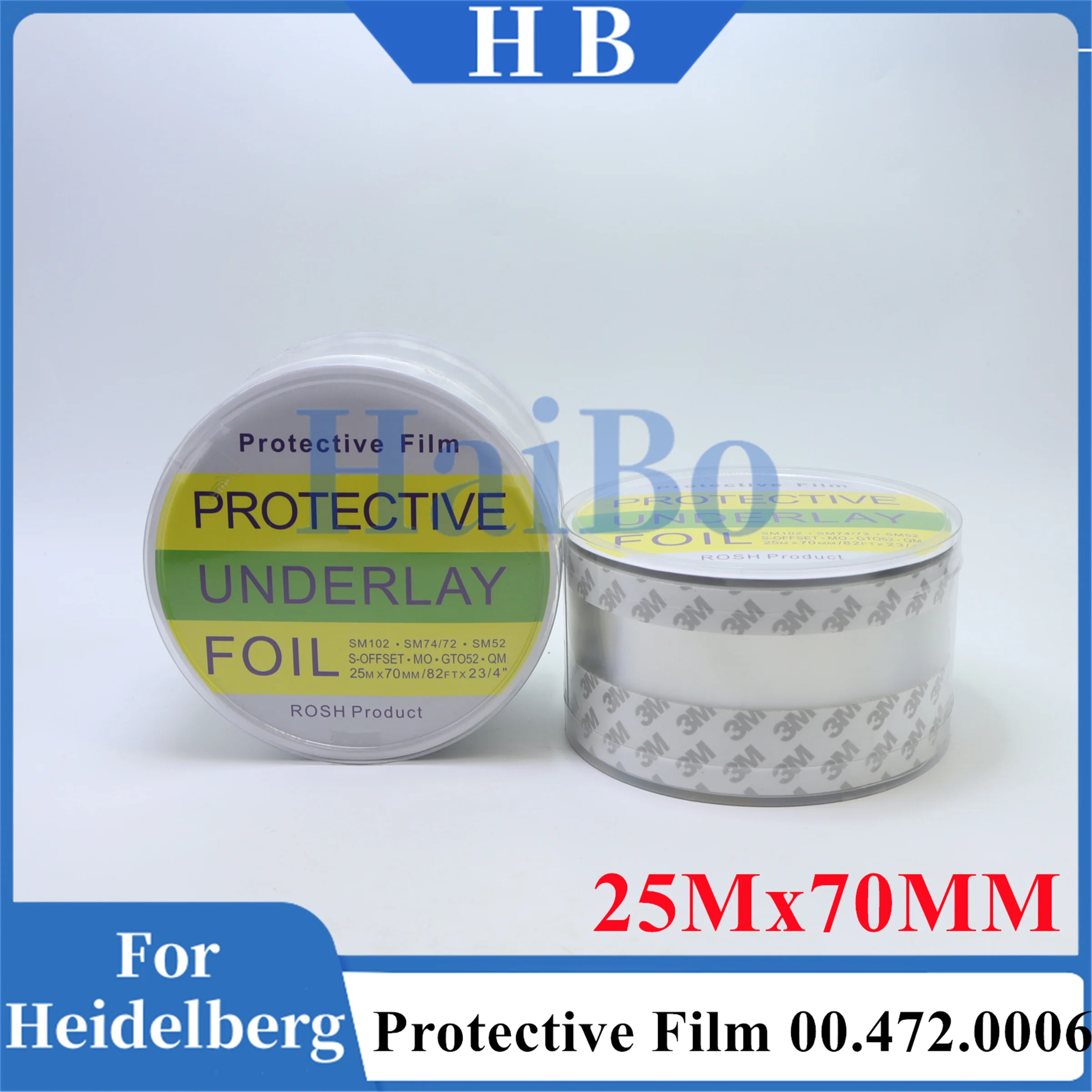 

HaiBo Best Quality Part for Heidelberg SM102 SM74 SM72 SM52 GTO52 CD102 PM52 MO Protective Film 25mmX70mm 00.472.0006