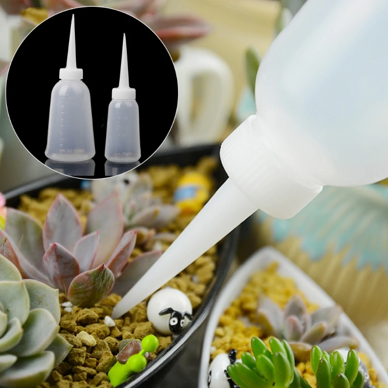 Garrafa rega para apertar suculentas para plantas, lata pulverização com bico vertical plástico