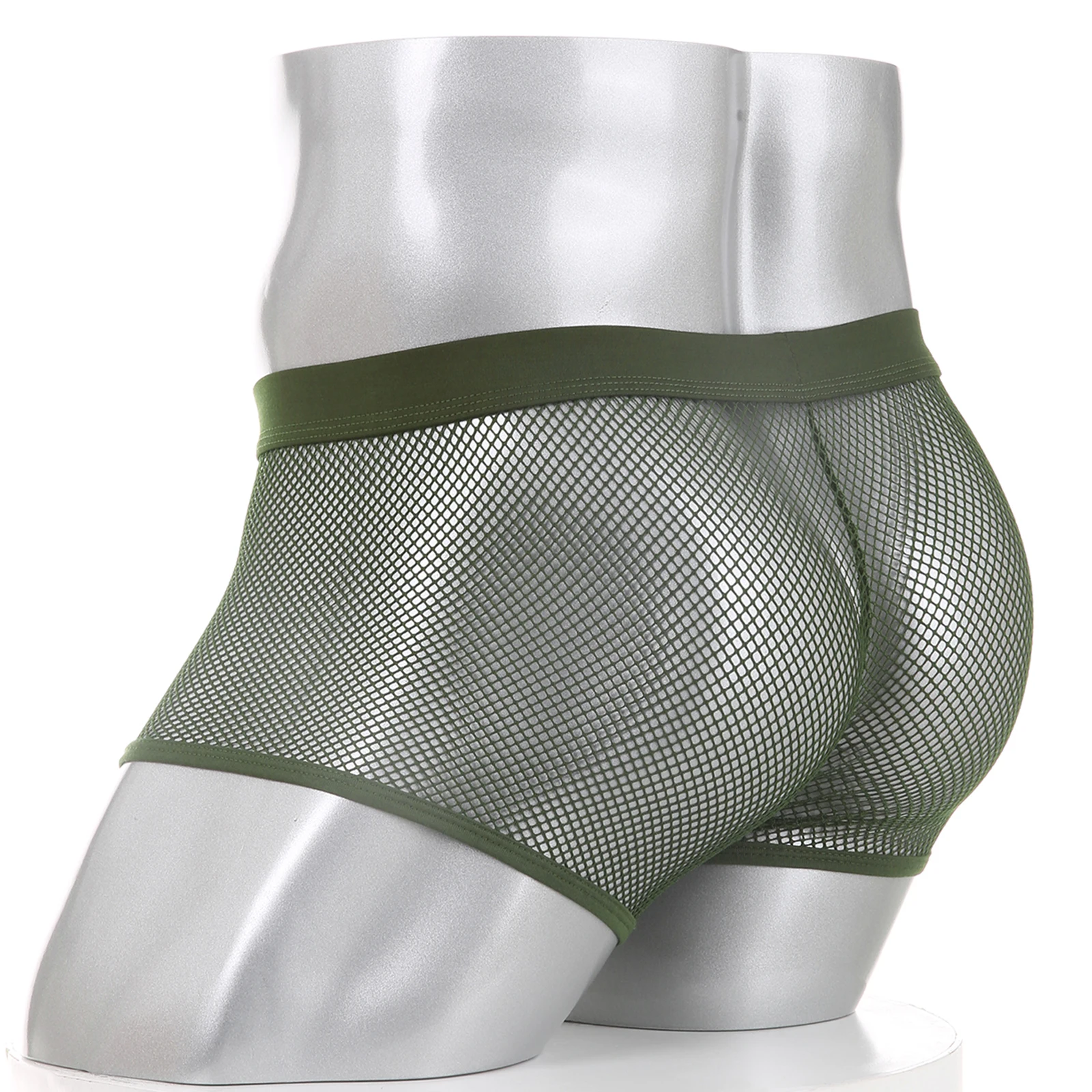 เซ็กซี่ตาข่าย Boxers ชุดชั้นในผู้ชายกางเกงชั้นในดูผ่านโปร่งใสเอวต่ําชุดนอน Boxer Shorts Boxershorts กางเกงใน