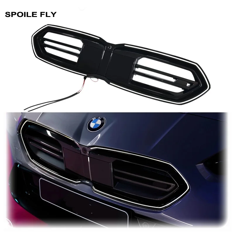 2025 Neu für BMW 2er F70 F74 F78 M135 M235 Front-Nieren-LED-Lichtgrill Shadowline Iconic Glow KIT in Hochglanz-Schwarz