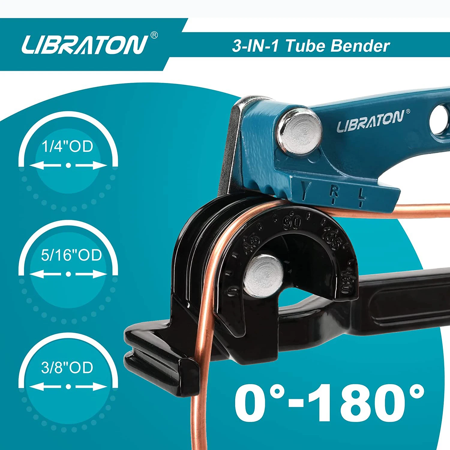 Libraton Copper Tube Bender, Tubing Bender 180°, Tube Bender 1/4\