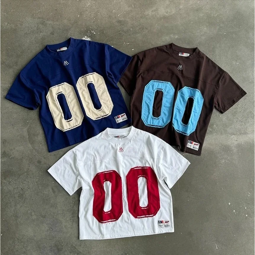 

Y2K Street Retro Loose Fit Cotton Sports T-irt for Men Cleanfit Sle A-Line Sve Other Material 00% New Arrivals