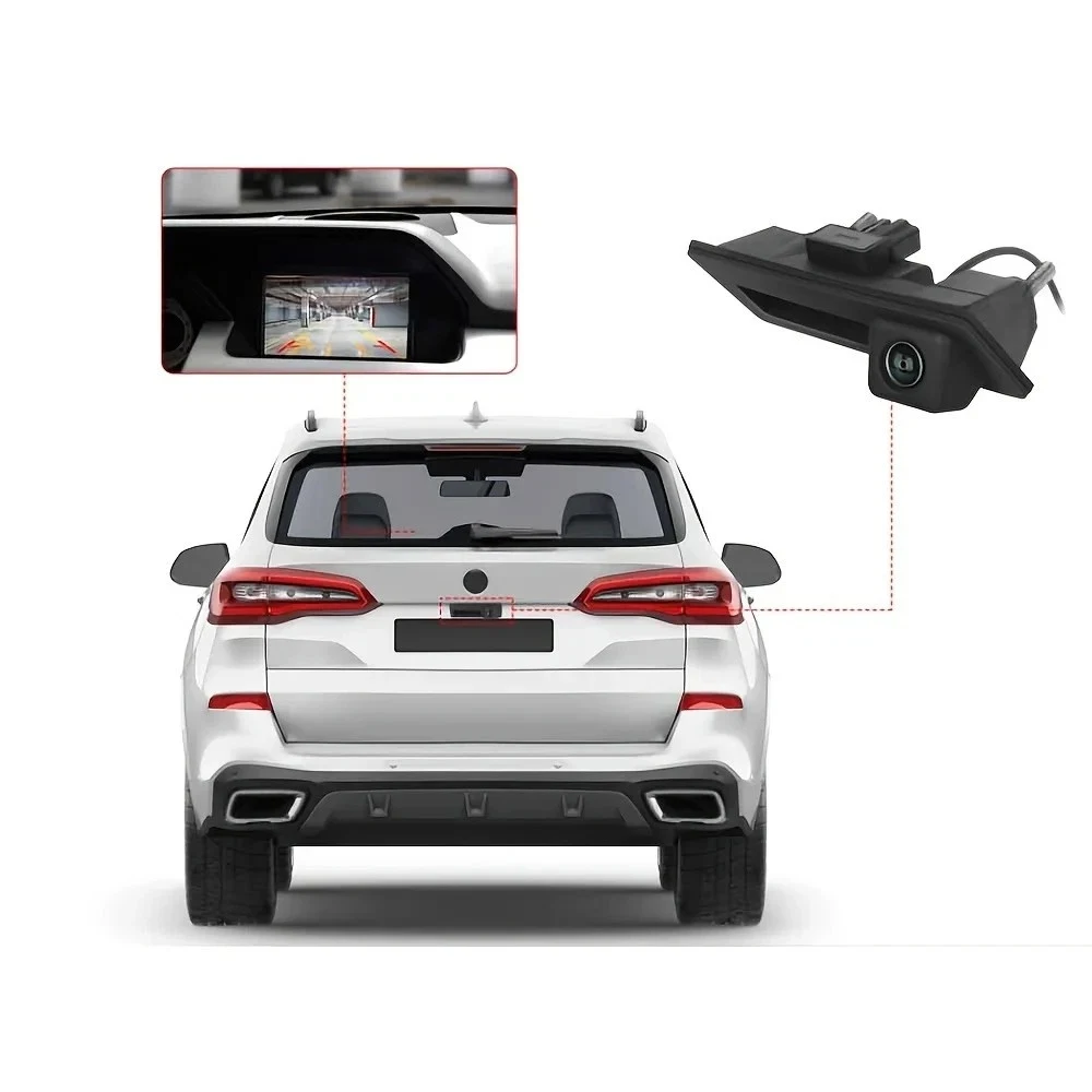 Neue hochwertige dynamische Rückfahrkamera für VW Golf Passat Variant 6 Plus Sharan Tiguan Touran Touareg Skoda Yeti Seat Alhambra, Kofferraumgriff-Rückfahrkamera 5K0980551 5N0827566A 5N0827566J – Detail 3