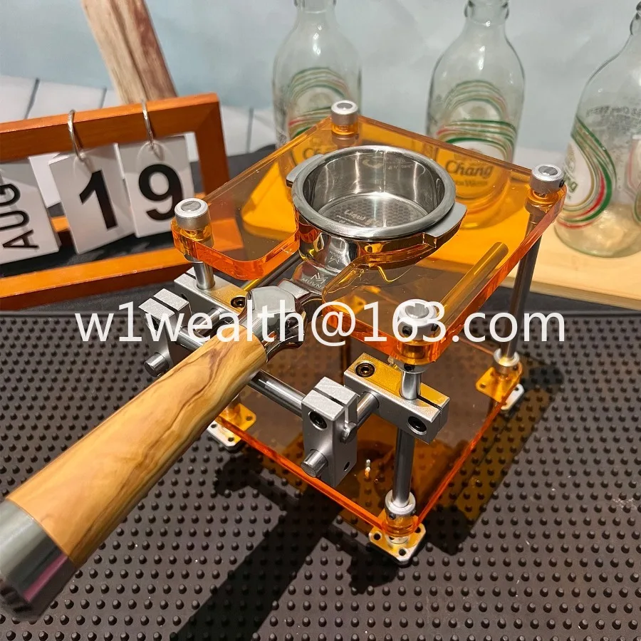 Optical axis DIY transparent acrylic coffee pressing powder base bracket coffee utensils tools metal bracket