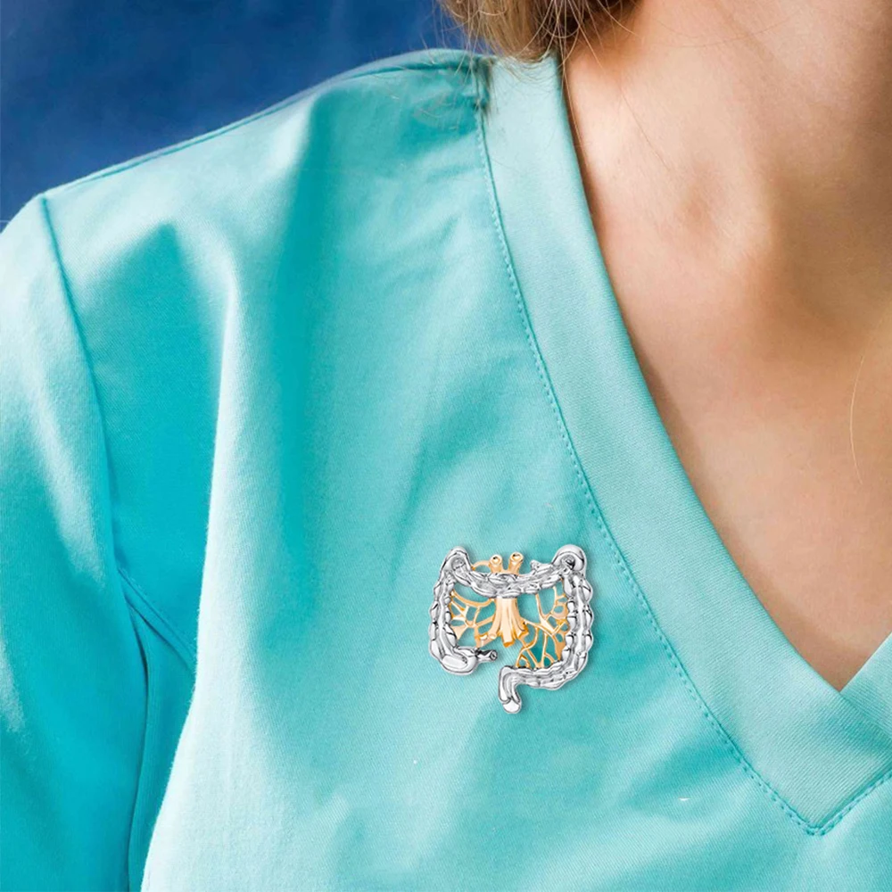 Medsor تشريح الأمعاء دبوس طبي علم المعدة بروش التلبيب الحبل شارة ظهره مجوهرات اكسسوارات هدية للطبيب ممرضة #4