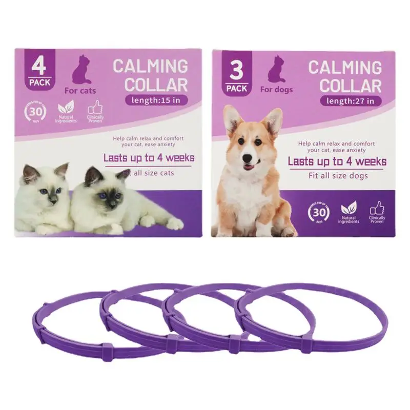 38/70cm Effective Safe Calming Collar for Cats Dog Adjustable Anxiety Reduction Pheromone Pet Collar Lasting Natural Calm Collar