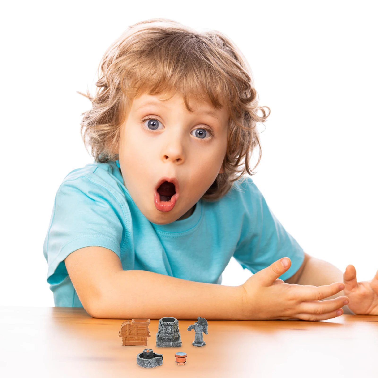 5 pezzi in resina stile fattoria mini decorazioni per la casa in miniatura per bambini fai da te micro accessori paesaggistici fattoria mulino di pietra adorabile mini