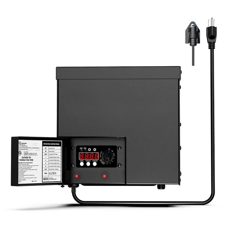 Outdoor Weatherproof Transformer 120V AC to 12V AC with Sensor and Weather Shield for LED Voltage Landscape Transformer