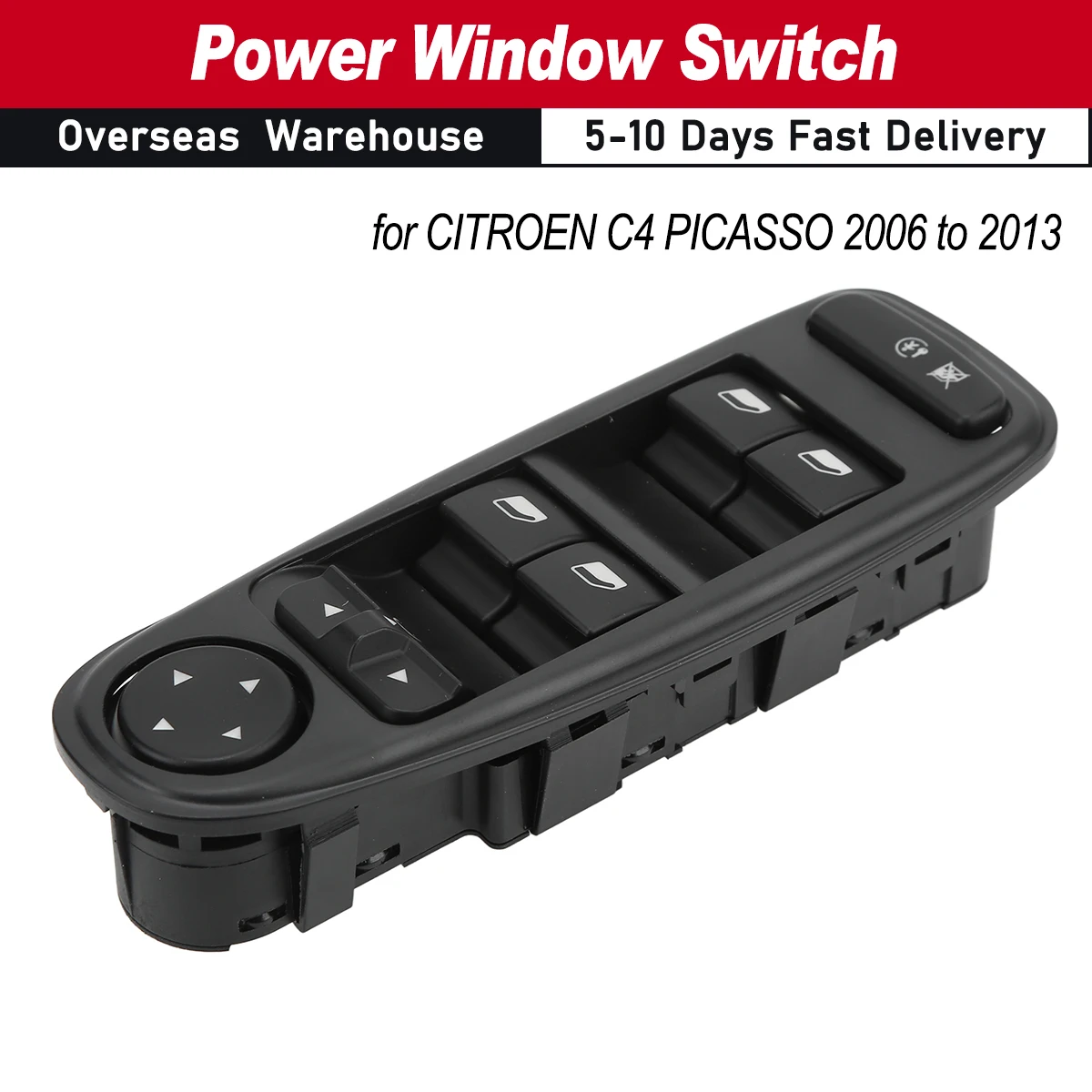 Power Window Switch 6554.YH Electric Window Switch for CITROEN C4 GRAND PICASSO 2006 to 2013 96639383ZD Power Window Switch new