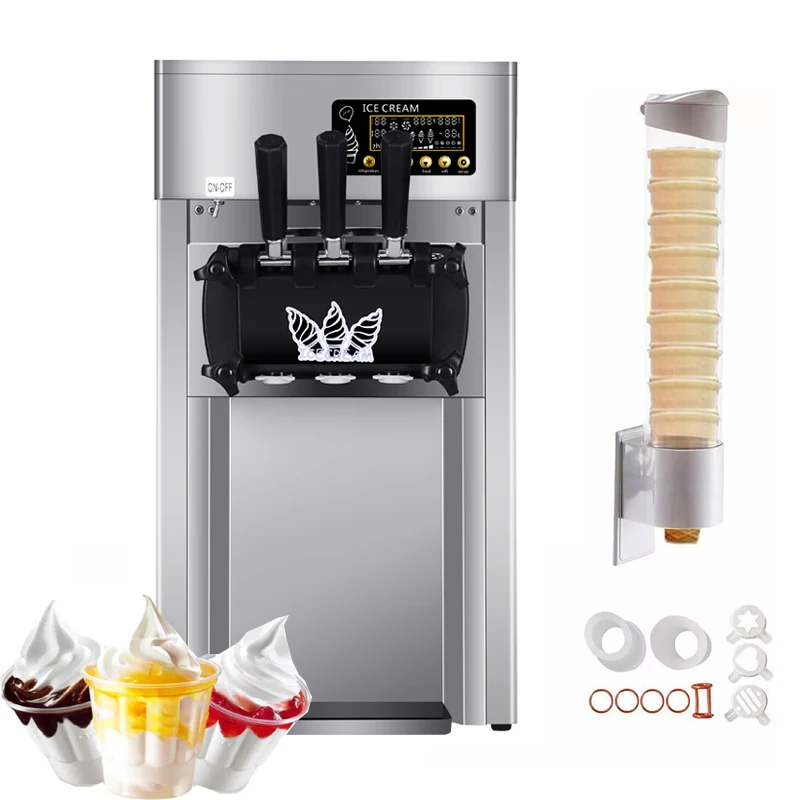 Commercial desktop soft ice cream machine sweet cone ice cream machine 18-22L /H ice cream maker Vending Machine 1200W