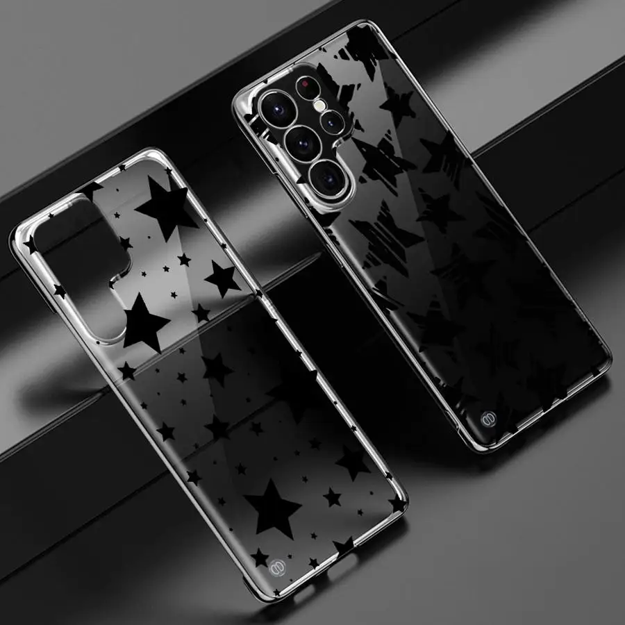 Five Pointed Star Phone Case for Samsung Galaxy S20 FE S21 S23 S24 S22 Ultra S22 S23 FE Plus Transparent funda