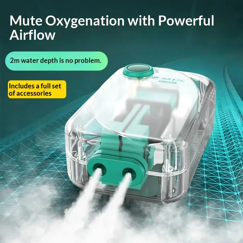 

5.5/8W Transparent Silent Air Pump - High Power Aquarium Oxygenator for Fish Tank Home Aquarium Water Oxygenation System