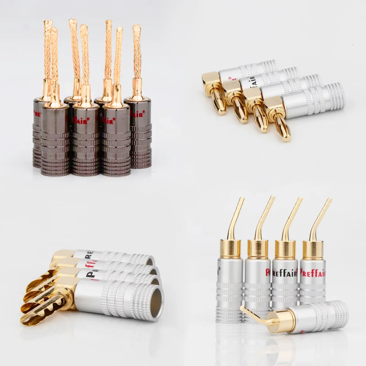 Gold-Plated Banana Jack Audio Speaker Adapter BA1428 BA1467 BA1431 BA1485 Metal Shell Video Connectors for Home Theater And Soun