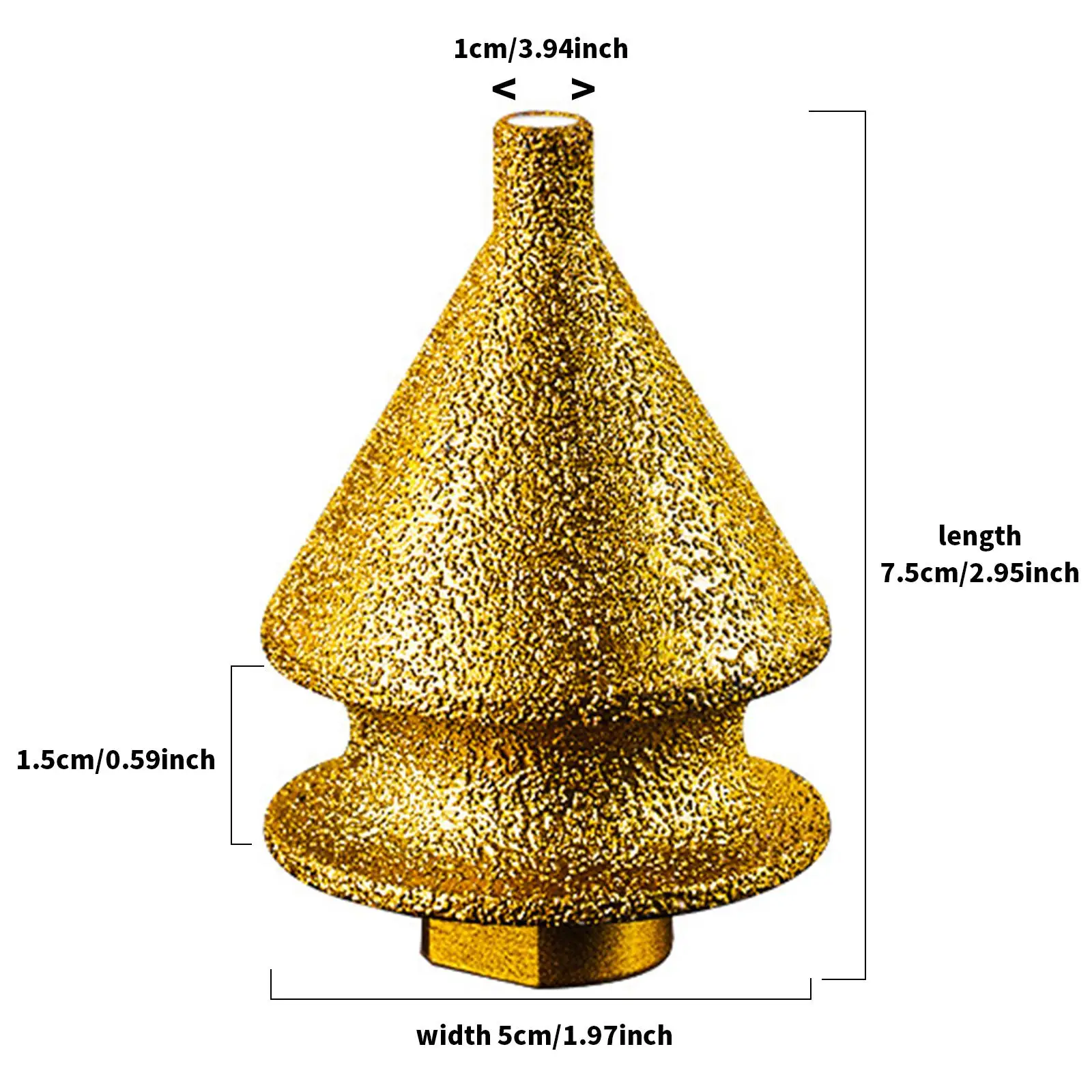 Punta per smussatura diamantata Apri foro filettato da 10 mm per 100 #   Smerigliatrice angolare per vetro, ceramica, lavorazione dei metalli, legno, pietra ingegneria
