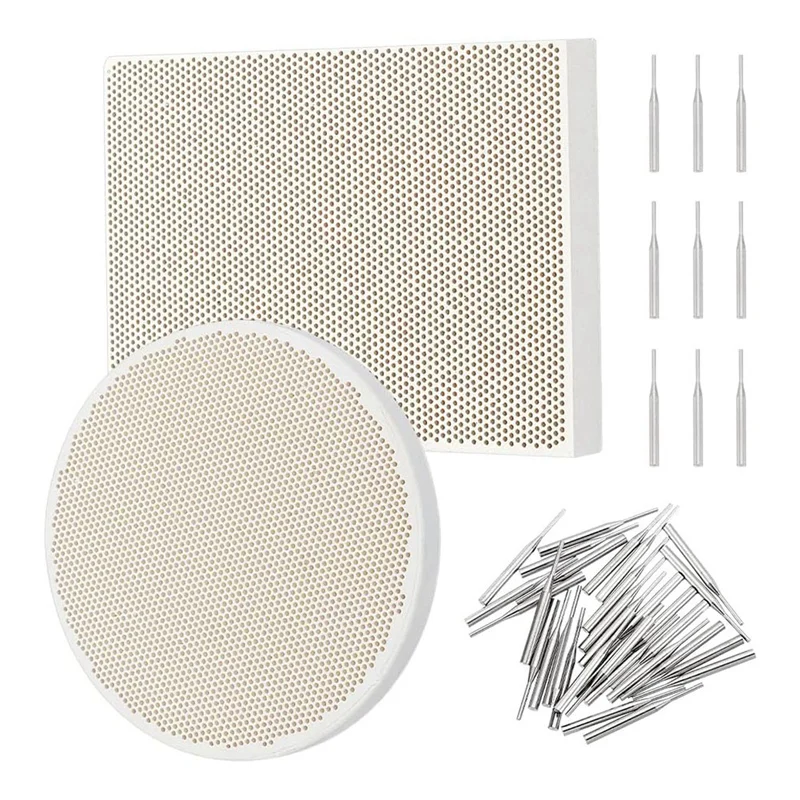 2Pcs Honeycomb Ceramic Welded Plate Honeycomb Panel Jewelry Making Tool Set With 11Pc Stainless Steel Needle Easy Install