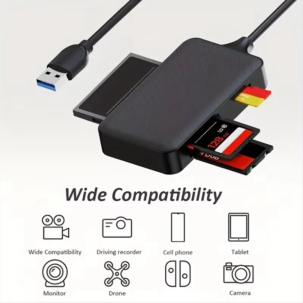 A46U 4-in-1 Card Reader Type C SD Micro-SD TF MS Memory Card Reader Adapter for Laptop PC Multi OTG Card Reader