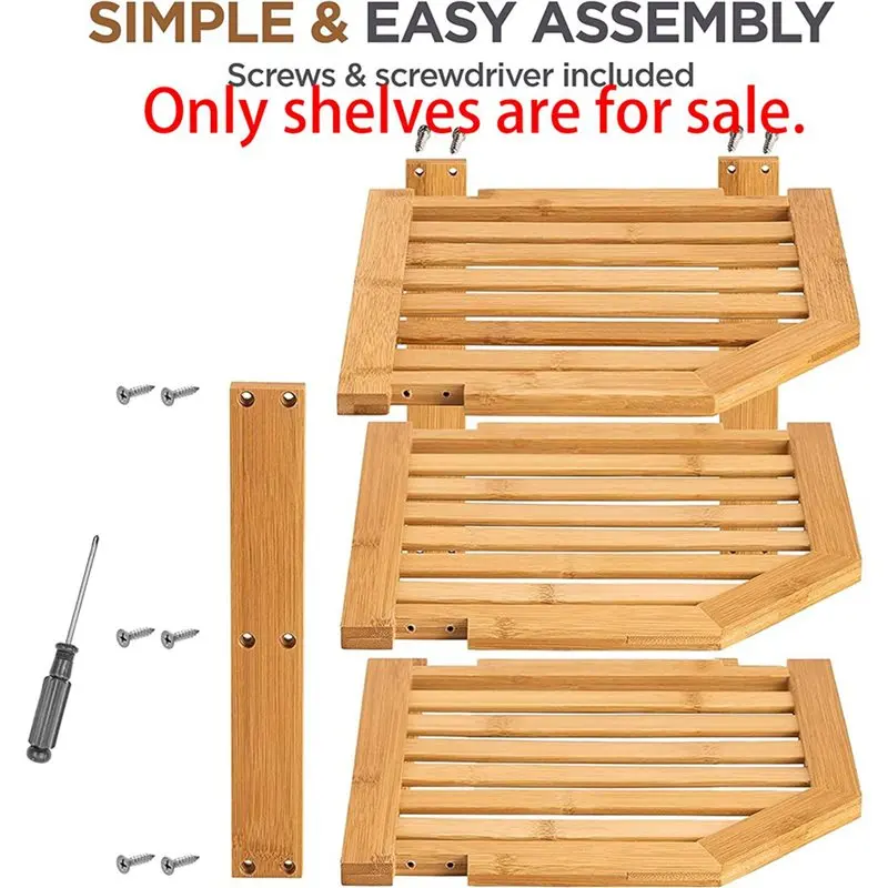 

Набор из 2 бамбуковых органайзеров для кухни - угловая подставка для тарелок, мисок и посуды - улучшает пространство в шкафах и на столешнице - VVBC