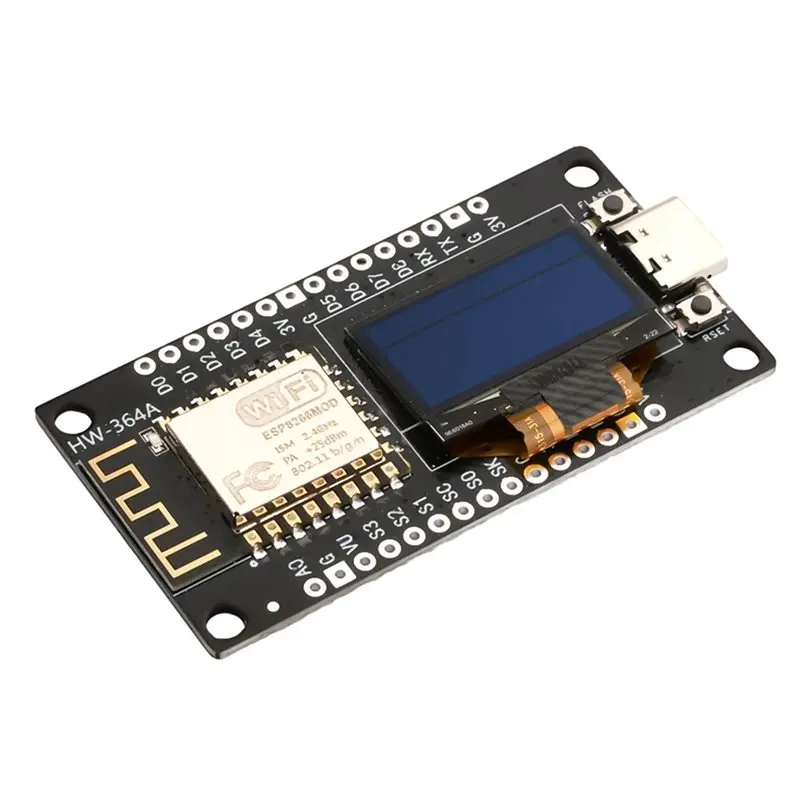 ABKN-2X Nodemcu Development Board Serial Wifi Module CH340G With 0.96 OLED Screen For Arduino/Micropython (A)