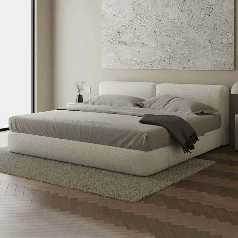 

Кровать с эстетикой татами в каркасе, минималистичный кремовый ленивый дизайнерский качественный изголовье кровати, удобная мебель для спальни Cama De Casal