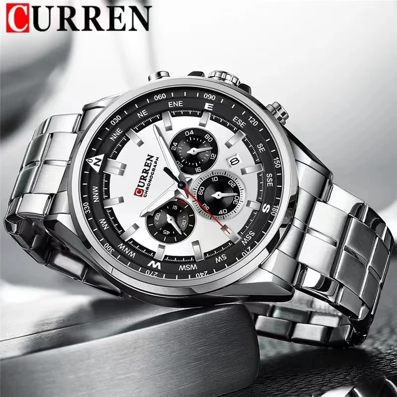 

CURREN Watches for Men 8399 Luxury Business Quartz Watches Luminous Waterproof 30M Stainless Steel Strap Mens Watch Reloj Hombre