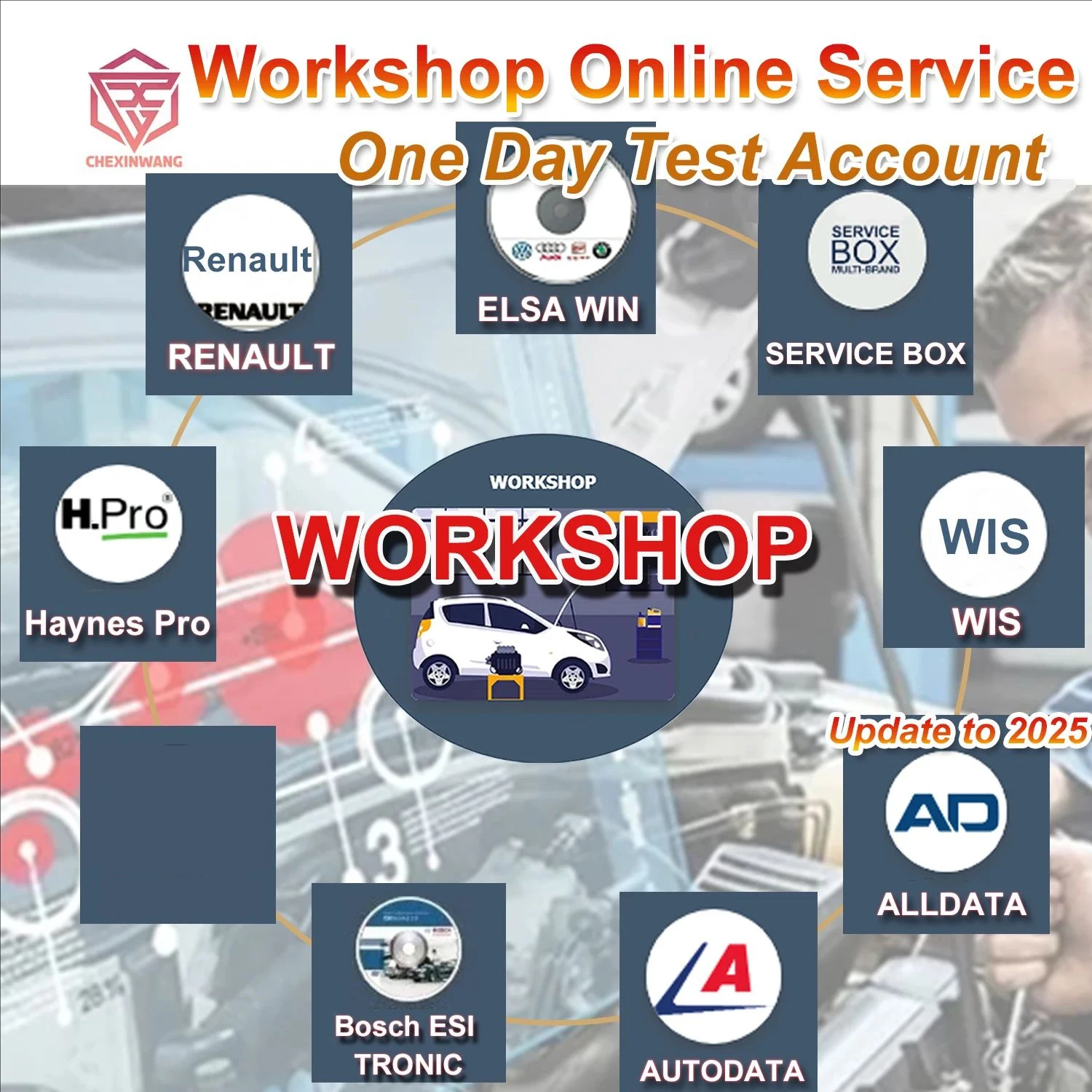 2025 Workshop Online Account Car Repair Software Workshop for Auto data All data USA Haynes PRO W-I-S Auto Data ALL DATA