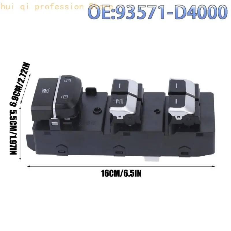 Auto-elektrische Fenster-Knopf-Panel-Baugruppe, Glasheber-Steuerschalter für Reparatur auf der Fahrerseite, schwarz-silbernes – Detail 6