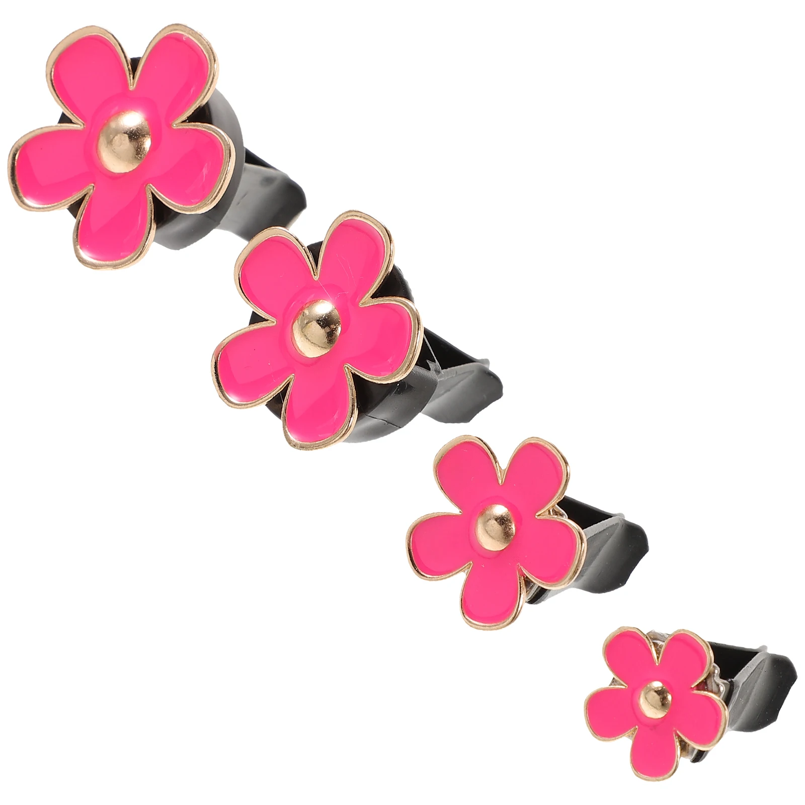 

4pcs Air Freshener Clips Metal Vent Decor Aroma Clip For Interior Decoration Flower Design Car Outlet Clips Cute Car Vent Clip
