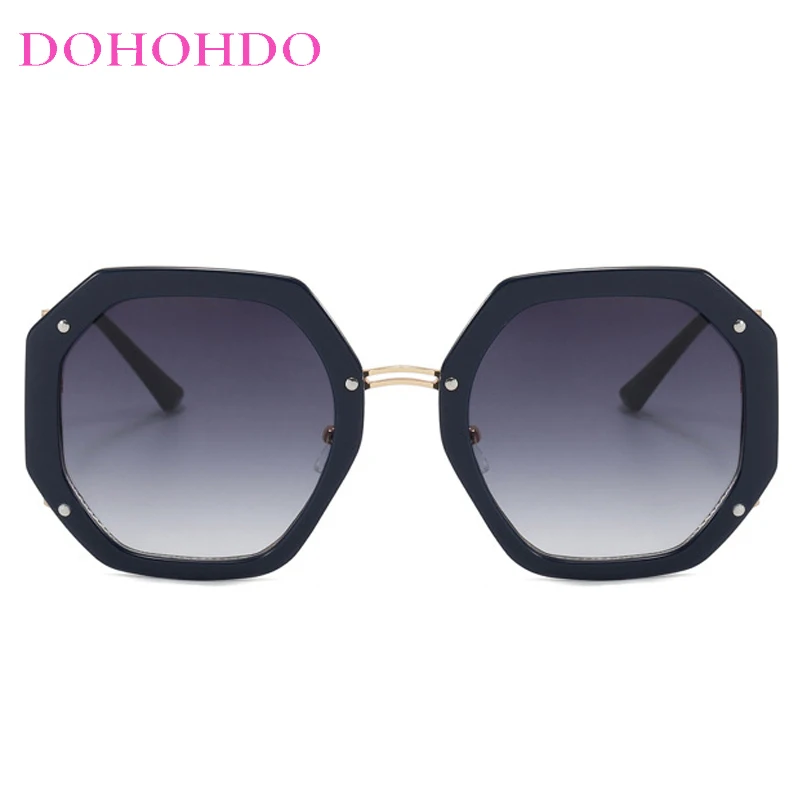 العصرية العلامة التجارية تصميم المتضخم مضلع النساء النظارات الشمسية الرجعية الإطار المعدني الرجال ظلال السفر في الهواء الطلق نظارات السيدات lrest UV400