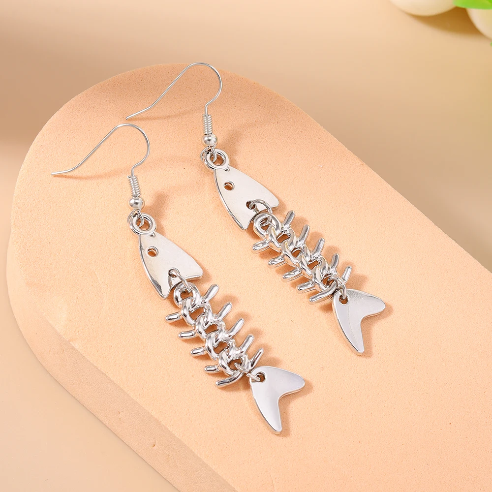Aihua Neue Personalisierte Edelstahl Fisch Knochen Anhänger Halskette Für Frauen Männer Hip Hop Sommer Strand Urlaub Schmuck Geschenke – Detail 15