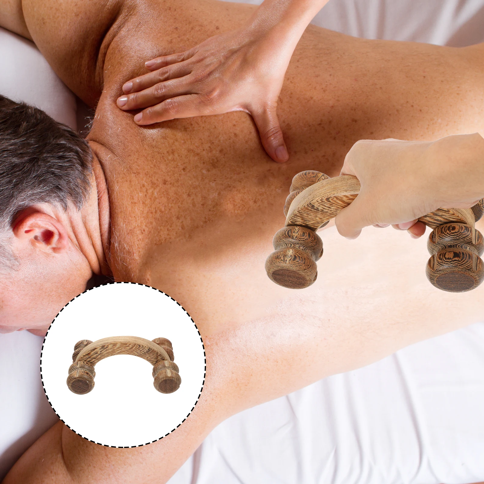 

Massage Tools Massager Roller Whole Body Relaxation Back Wooden Massager Roller Fatigue Relief Portable Safe Durable