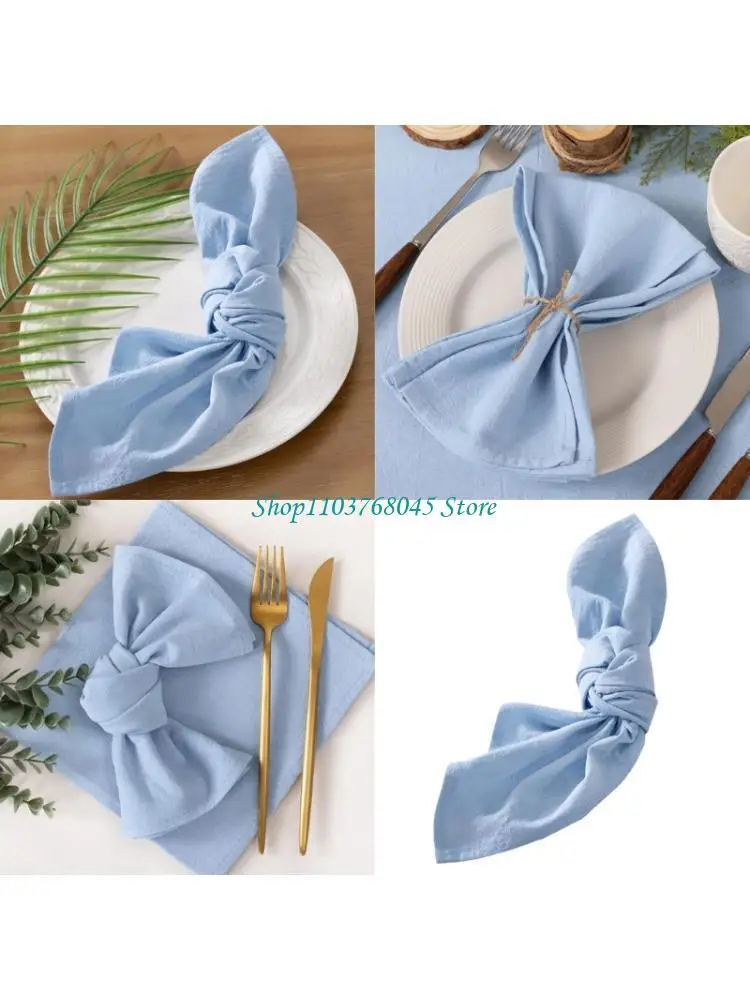 R53F Sturdy Cotton Square Tablecloth Napkins Soft and Absorbent
