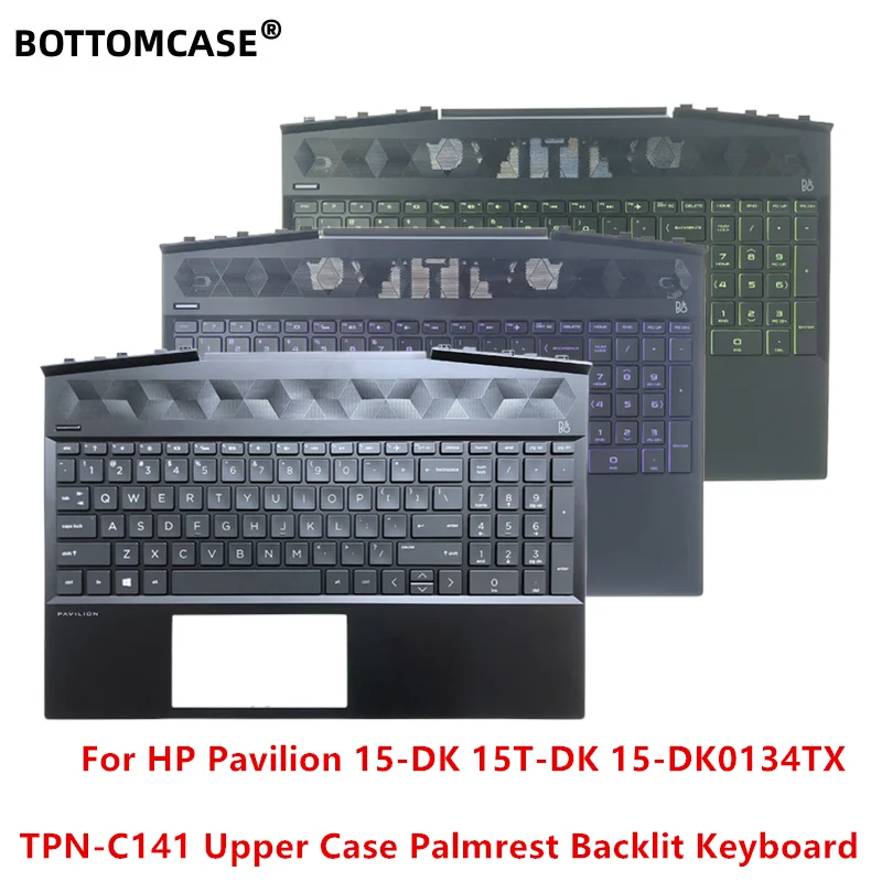 

New For HP Pavilion 15-DK 15T-DK 15-DK0134TX TPN-C141 Upper Case Palmrest Backlit Keyboard AP2K8000320 L57596-001 L57593-001