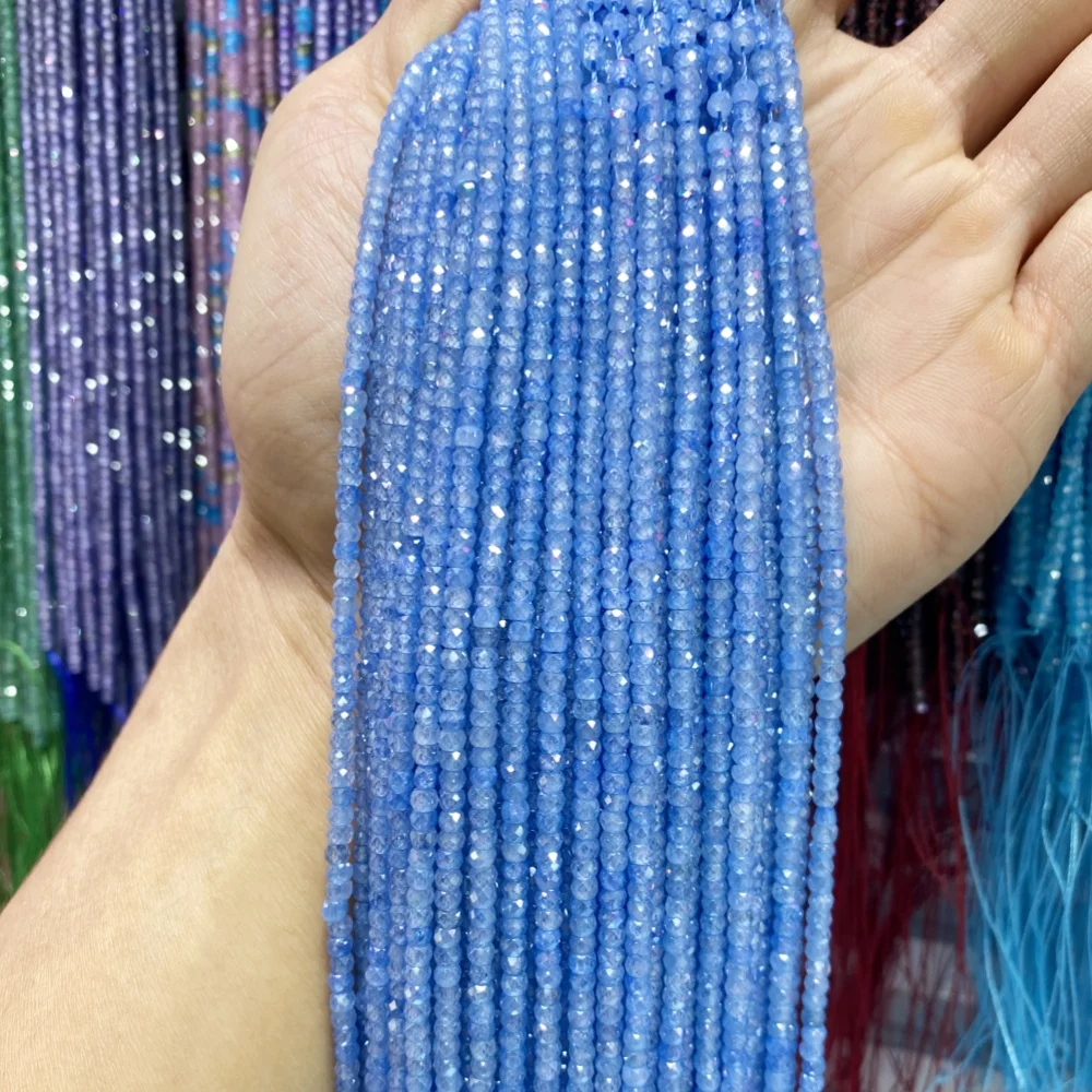 2x3MM Natural Faceted Zircon Rondelle Stone Beads Natural Stone Loose Beads for Jewelry Making Diy Bracelet Accessories