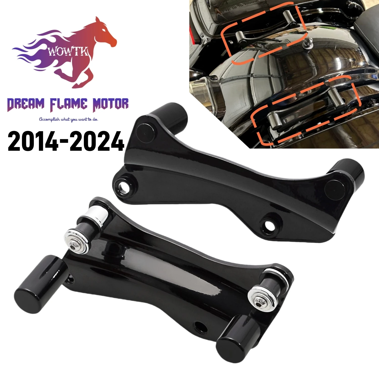2014-2024 motocykle odpinany 4-punktowy zestaw sprzętu dokującego pokrywa dla Harley Road King FLHR Electra przemieszczanie się po ulicy FLHT Touring