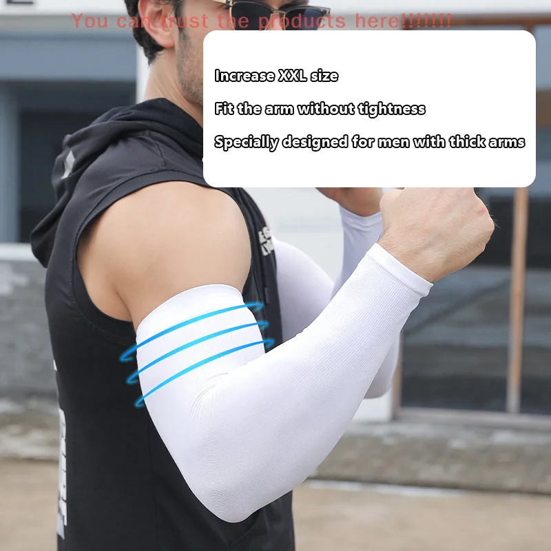 

Ice Silk Sleeves Women Summer Sun Protection Men Fishing Cycling Breathable Two-Finger Non-Slip Gloves Arm Warmer Driving Sleeve