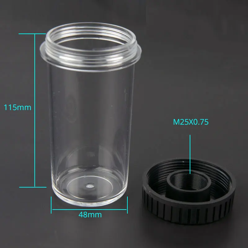 1pc Biological Microscope Objective Lens Plastic Box M25X0.75  thread Objective Anti-Dust Storage Protective Case