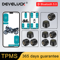 Motorcycle Car TPMS Bluetooth 5.0 Tire Pressure Alarm Monitor Apple IOS Android System Temperature Warning Sensors Tire Gauge