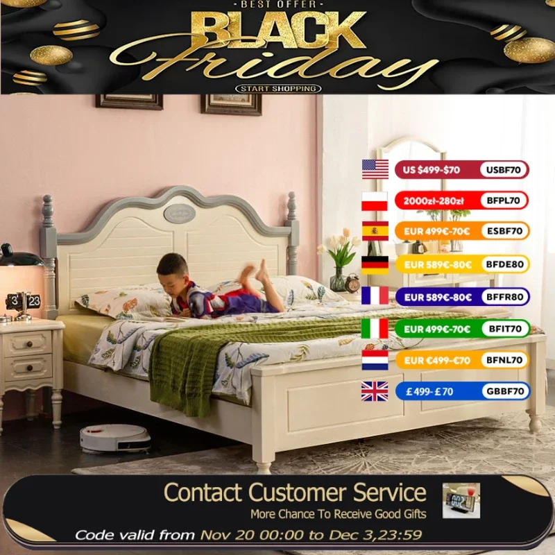 Toddler Boys Wood Bed Modern Luxury Loft Storage Baby Children Beds Frames Single Camas De Dormitorio Bedroom Furniture