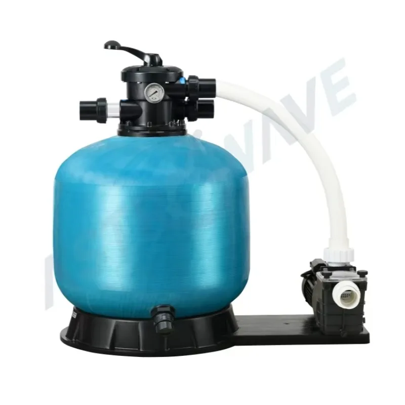 Integrated Swimming Pool Filter Unit Pre Assembled Sand Tank Multiport Valve Fixed Pump Base Maintenance Free