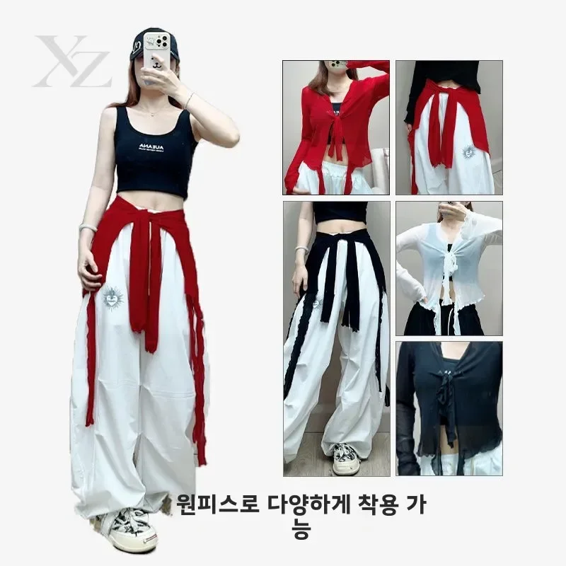 Hot Sale Red Netting Jazz Dance Top Women's Breathable Sweat-Wicking Ice Sensation Simple Fashion Streetwear Waistcoat