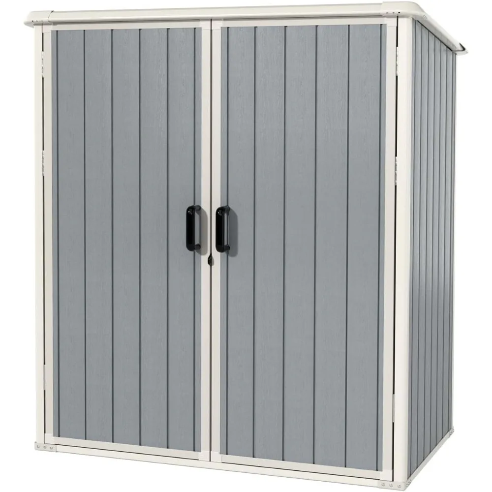 Caseta de Almacenamiento Exterior de Resina Plástica de 5x3 Pies con Piso y Puerta con Cerradura