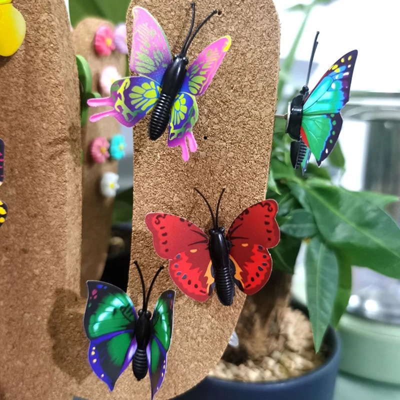 Chinchetas de empuje con forma de mariposa para decoración, tachuelas hermosas, tablero de corcho, bricolaje, papelería de oficina, clavo fijo de