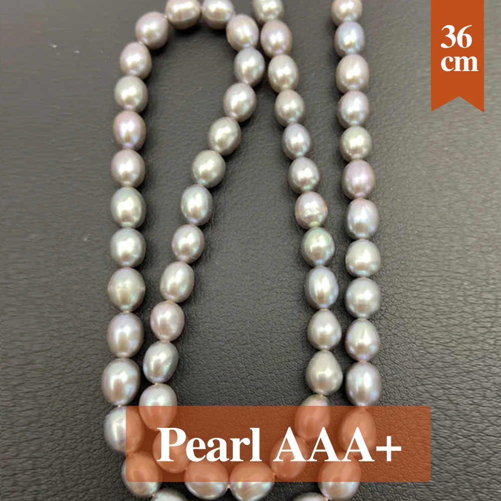 

100% Natural Gray Freshwater Pearl Bead Rice AAA+ Pearl Loose Beaded for Making DIY Jewerly Necklace Bracelet Accessories 5-8mm