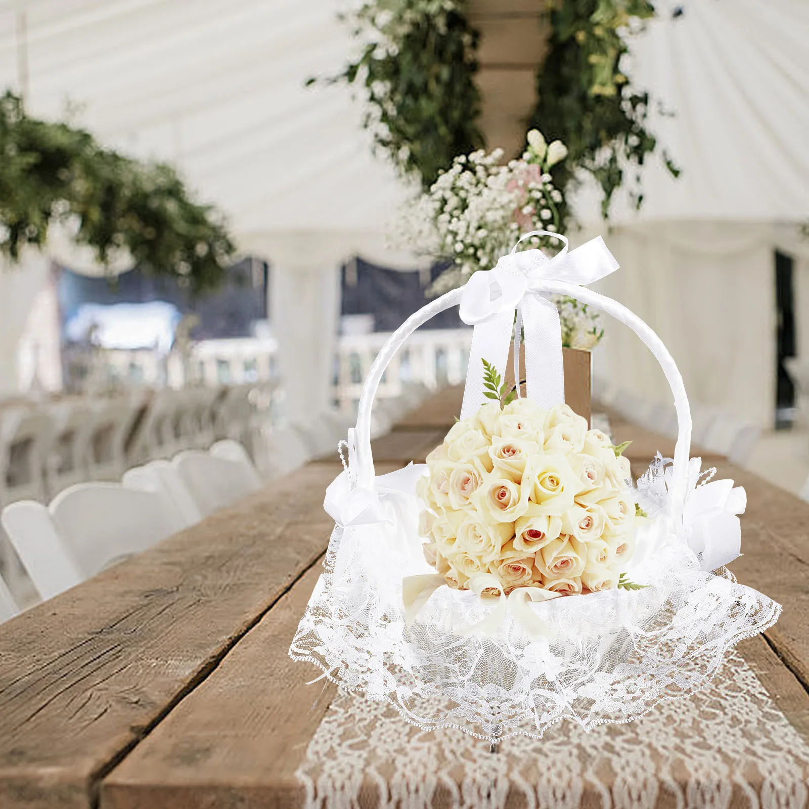 

Petal Basket Girl Bridal Decorations Flowers Wicker Wedding Bridesmaid