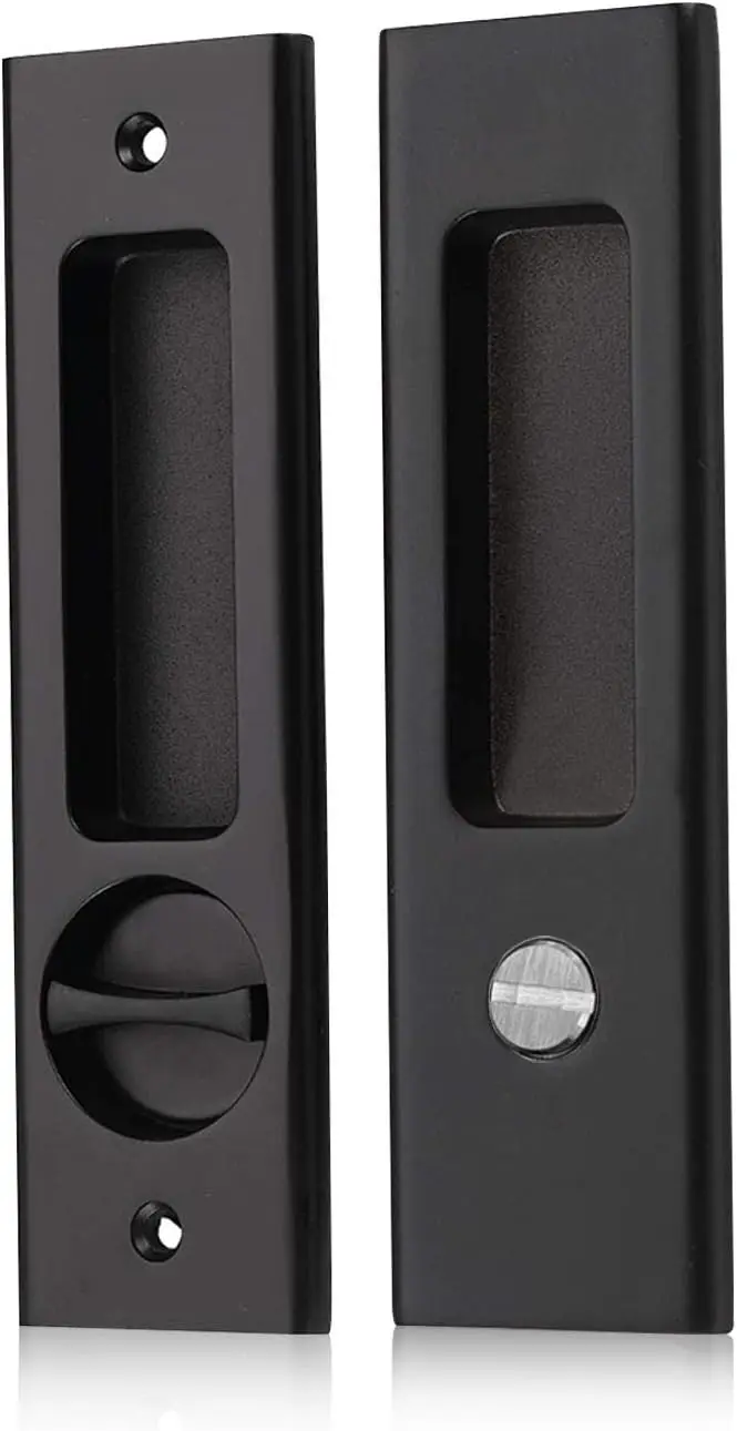 

Черная ручка для раздвижных дверей с замком для ванной комнаты