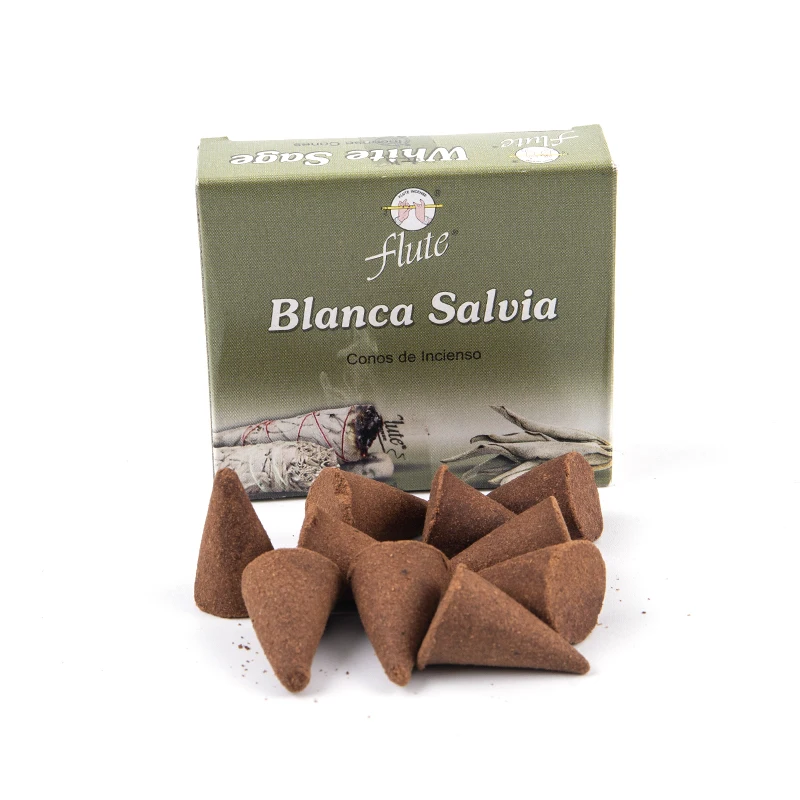 10Pcs/set White Sage Incense Cones Smoky Purification Fragrance Soothe Nerves