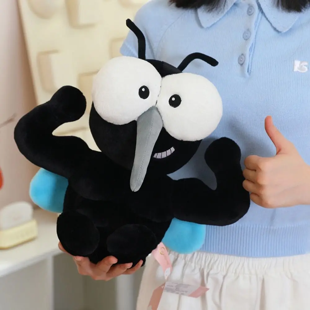 Funny Soft Mosquito Muscular Style Black Blue Color Muscle Mosquito Funny Design Stuffed Mosquito Birthday Gift