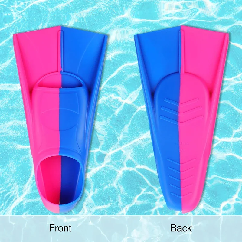 Swimming Fins Men\'s and Women\'s Swimming Silicone Short Flippers Adult Children Lightweight Diving Training Flippers